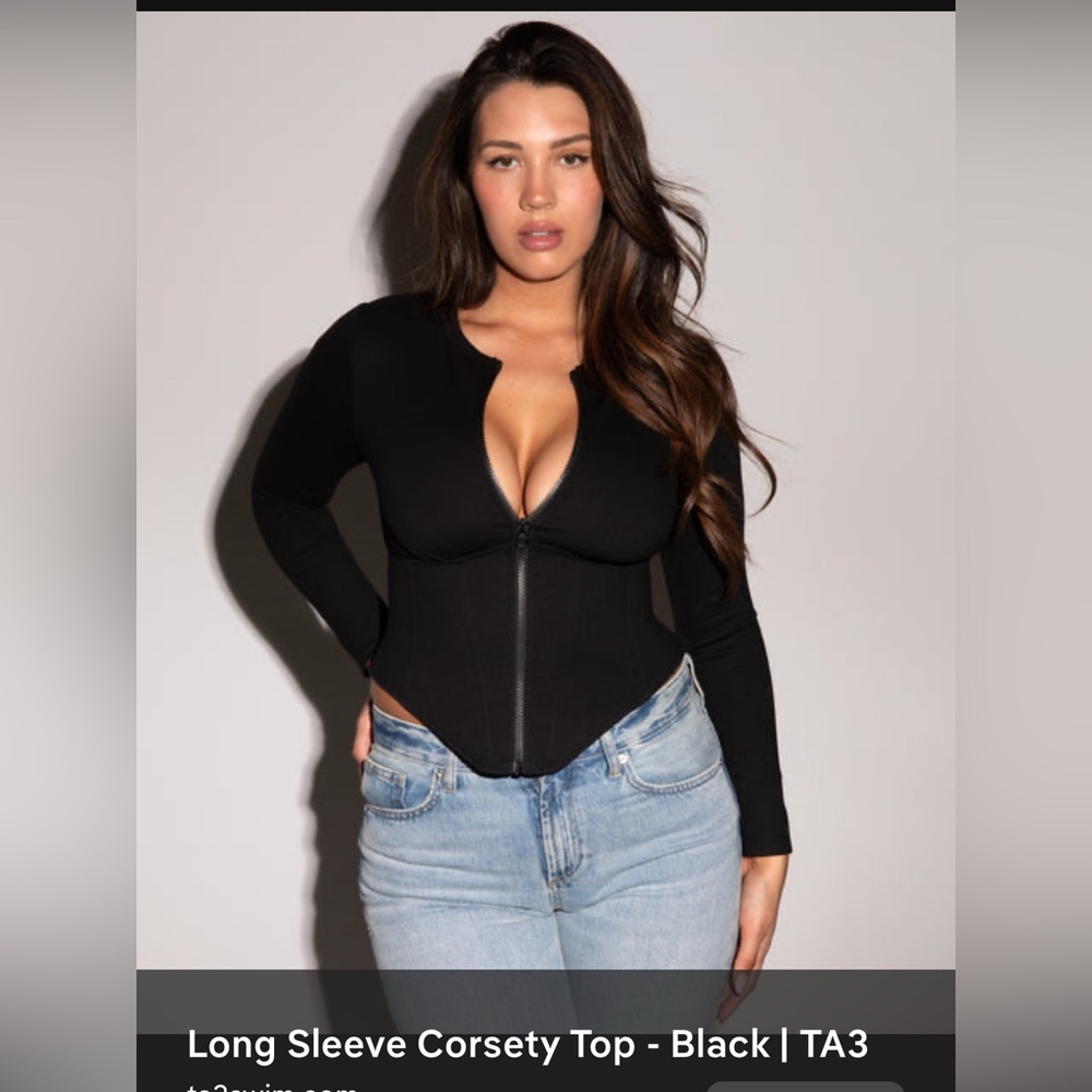 TA3 long sleeve corset top